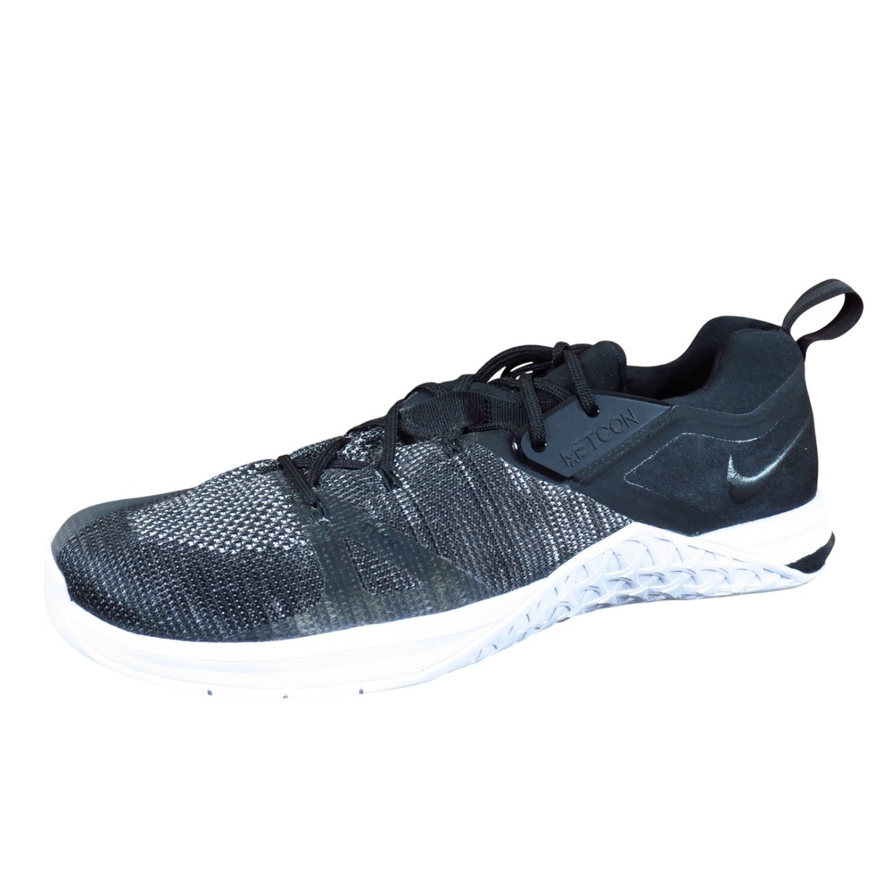 Nike Metcon Flyknit 3 Women Size 14 Training Shoe Gym Workout Black White